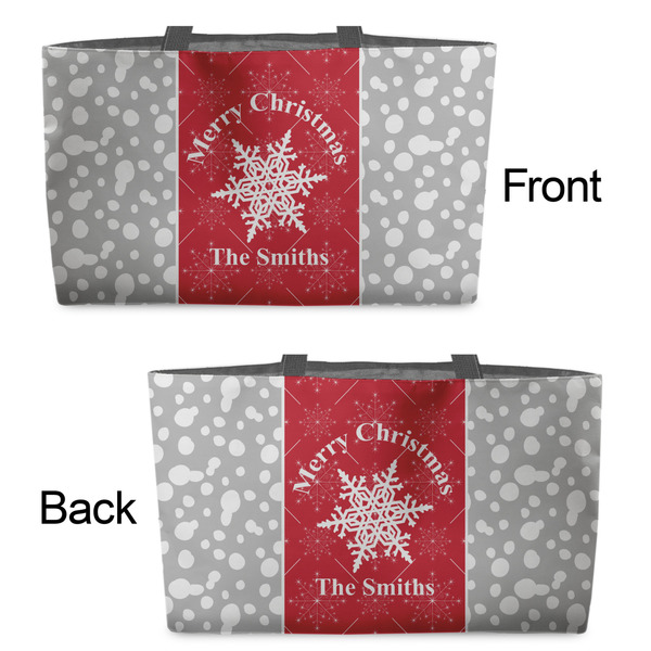 Snowflakes Tote w/Black Handles - Front & Back Views