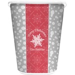 Snowflakes Waste Basket - Single Sided (White) (Personalized)