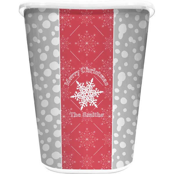 Custom Snowflakes Waste Basket (Personalized)