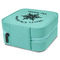 Snowflakes Travel Jewelry Boxes - Leather - Teal - View from Rear