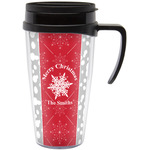 Snowflakes Acrylic Travel Mug with Handle (Personalized)