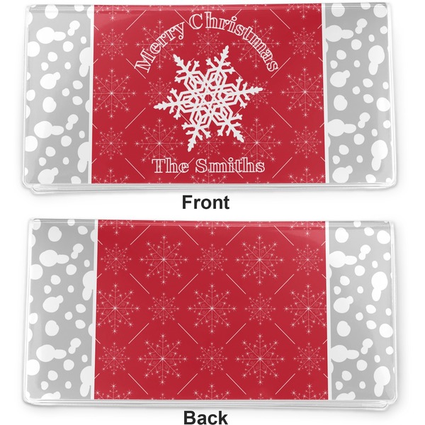 Snowflakes Vinyl Check Book Cover - Front and Back