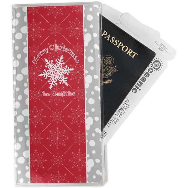 Custom Snowflakes Travel Document Holder