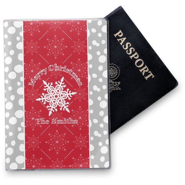 Custom Snowflakes Vinyl Passport Holder (Personalized)