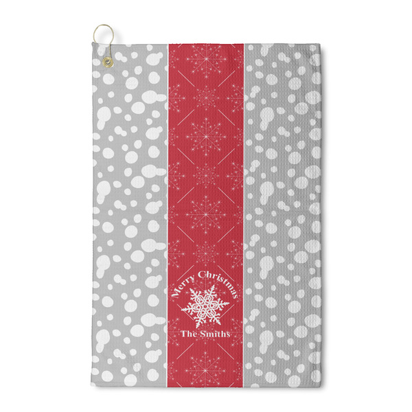 Custom Snowflakes Waffle Weave Golf Towel (Personalized)