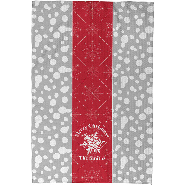 Snowflakes Waffle Weave Towel - Full Color Print - Approval Image