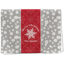 Snowflakes Kitchen Towel - Waffle Weave - Full Color Print (Personalized)