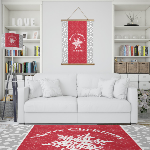 Snowflakes Wall Hanging Tapestry - Portrait - IN CONTEXT