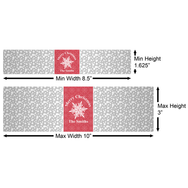 Snowflakes Water Bottle Labels w/ Dimensions