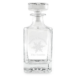 Snowflakes Whiskey Decanter - 26 oz Square (Personalized)