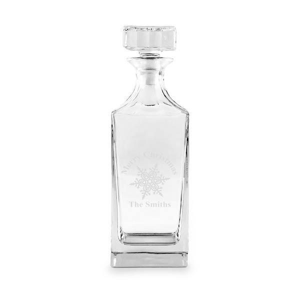 Custom Snowflakes Whiskey Decanter - 30 oz Square (Personalized)