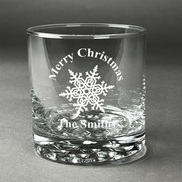 Custom Snowflakes Whiskey Glass (Single) (Personalized)