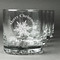Snowflakes Whiskey Glasses Set of 4 - Engraved Front