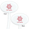 Snowflakes White Plastic 7" Stir Stick - Double Sided - Oval - Front & Back