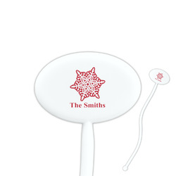 Snowflakes Oval Plastic Stir Sticks (Personalized)