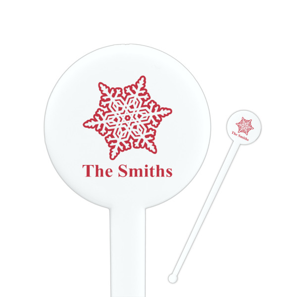 Custom Snowflakes Round Plastic Stir Sticks (Personalized)