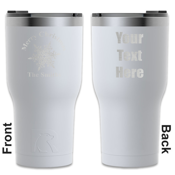 Custom Snowflakes RTIC Tumbler - White - Engraved Front & Back (Personalized)