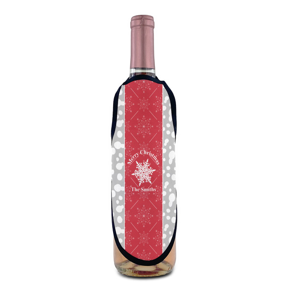 Snowflakes Wine Bottle Apron - IN CONTEXT