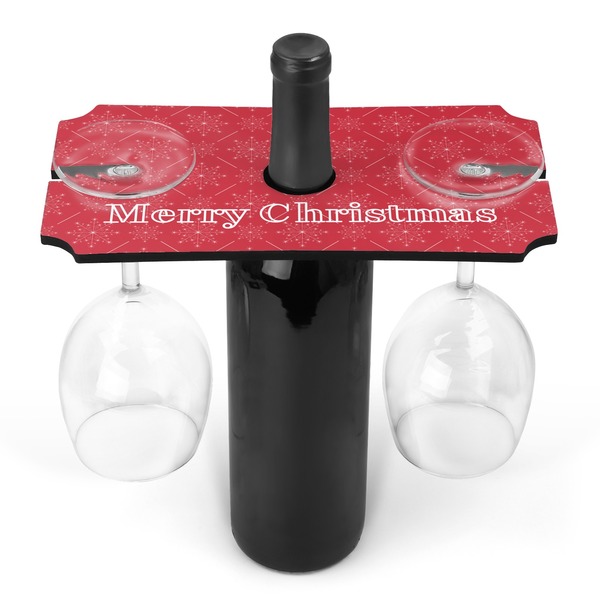 Custom Snowflakes Wine Bottle & Glass Holder (Personalized)