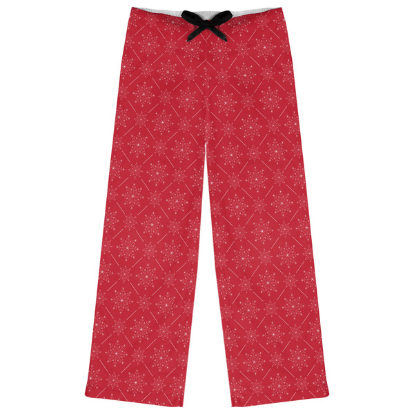 Custom Snowflakes Womens Pajama Pants - L