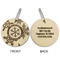 Snowflakes Wood Luggage Tags - Round - Approval