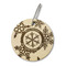 Snowflakes Wood Luggage Tags - Round - Front/Main