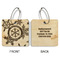 Snowflakes Wood Luggage Tags - Square - Approval