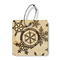 Snowflakes Wood Luggage Tags - Square - Front/Main