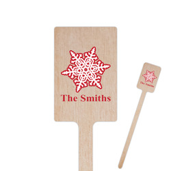 Snowflakes 6.25" Rectangle Wooden Stir Sticks - Single Sided (Personalized)