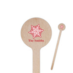 Snowflakes Round Wooden Stir Sticks (Personalized)