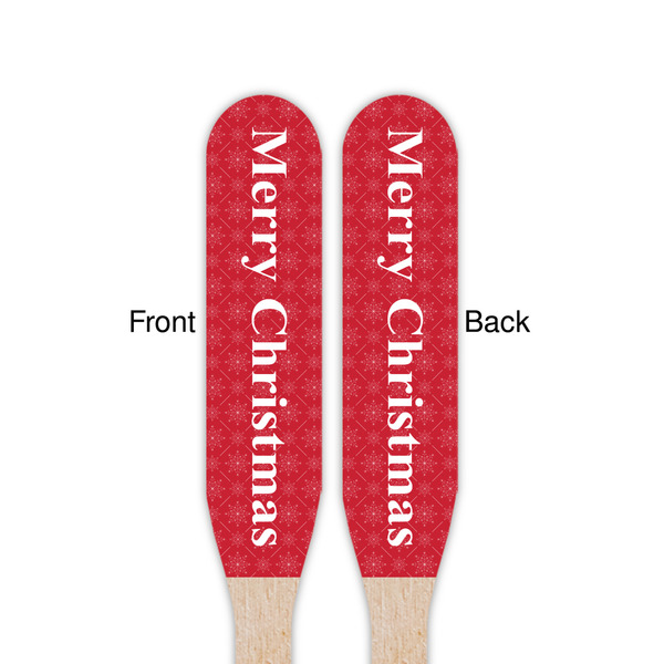 Snowflakes Wooden Food Pick - Paddle - Double Sided - Front & Back