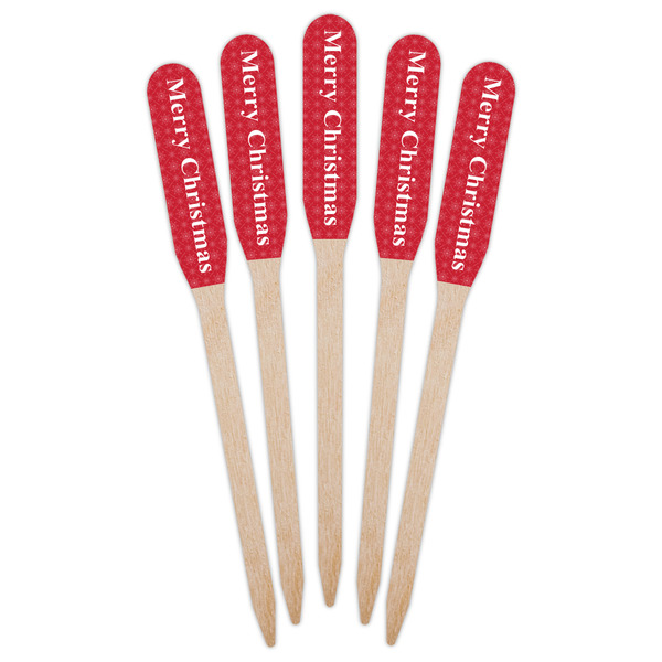 Snowflakes Wooden Food Pick - Paddle - Fan View