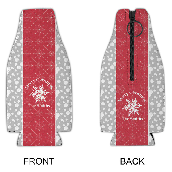 Snowflakes Zipper Bottle Cooler - APPROVAL