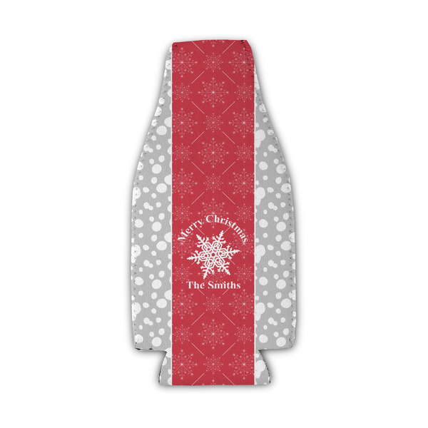 Custom Snowflakes Zipper Bottle Cooler (Personalized)