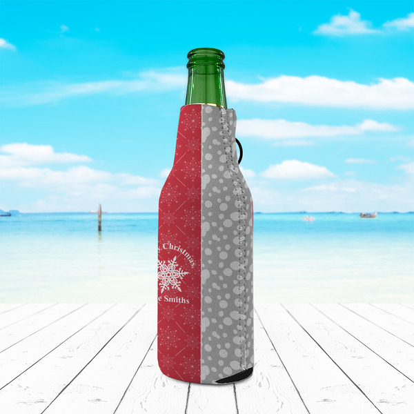 Snowflakes Zipper Bottle Cooler - LIFESTYLE