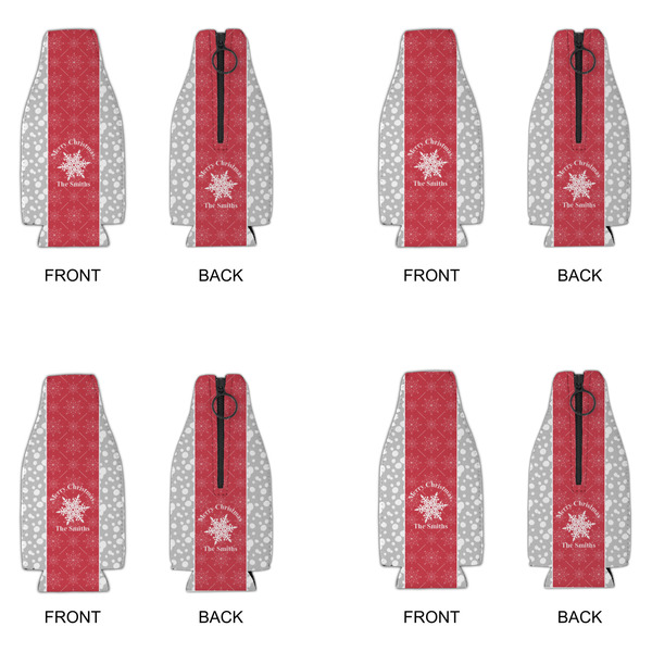 Snowflakes Zipper Bottle Cooler - Set of 4 - APPROVAL
