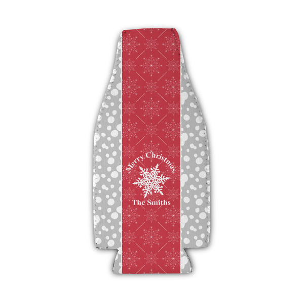 Snowflakes Zipper Bottle Cooler - Set of 4 - FRONT
