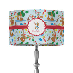 Reindeer 12" Drum Lamp Shade - Fabric (Personalized)