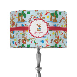 Reindeer 12" Drum Lamp Shade - Fabric (Personalized)