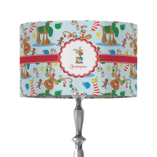 Custom Reindeer 12" Drum Lamp Shade - Fabric (Personalized)