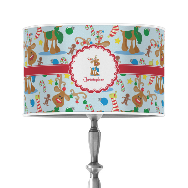 Custom Reindeer 12" Drum Lamp Shade - Poly-film (Personalized)