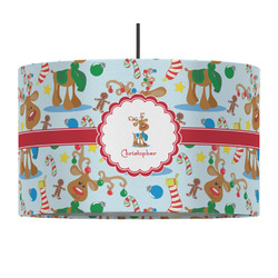 Reindeer 12" Drum Pendant Lamp - Fabric (Personalized)