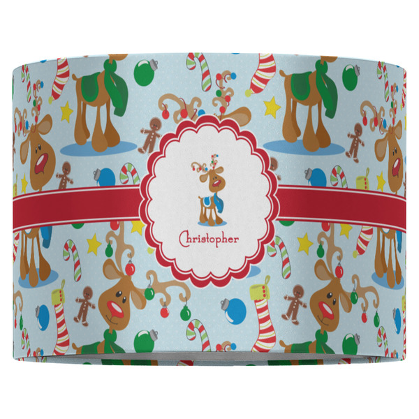 Reindeer 16" Drum Lampshade - FRONT (Fabric)