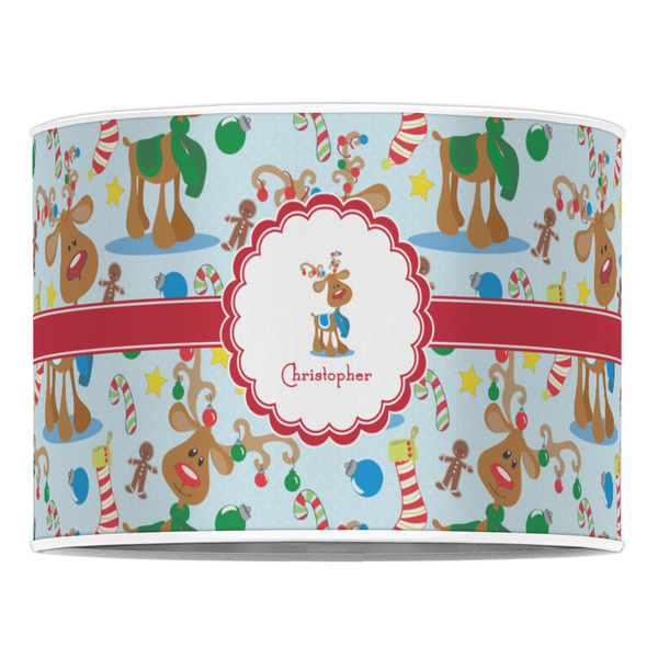 Reindeer 16" Drum Lampshade - FRONT (Poly Film)
