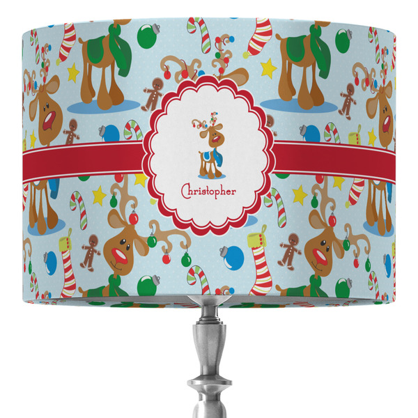 Custom Reindeer 16" Drum Lamp Shade - Fabric (Personalized)
