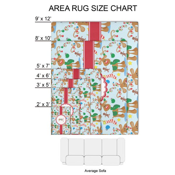 Reindeer 2'x3' Indoor Area Rugs - Size Chart