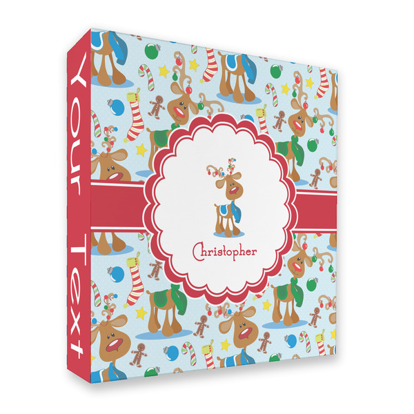 Custom Reindeer 3 Ring Binder - Full Wrap - 2" (Personalized)