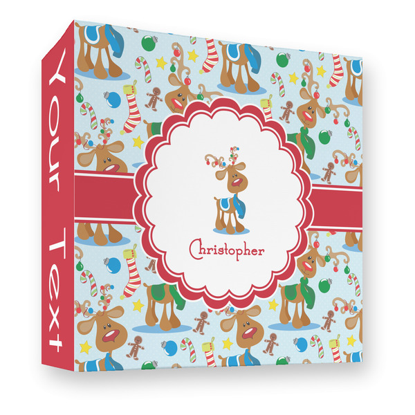Custom Reindeer 3 Ring Binder - Full Wrap - 3" (Personalized)