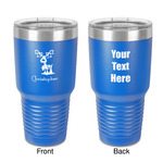 Reindeer 30 oz Stainless Steel Tumbler - Royal Blue - Double-Sided (Personalized)