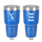Reindeer 30 oz Stainless Steel Ringneck Tumbler - Blue - Double Sided - Front & Back